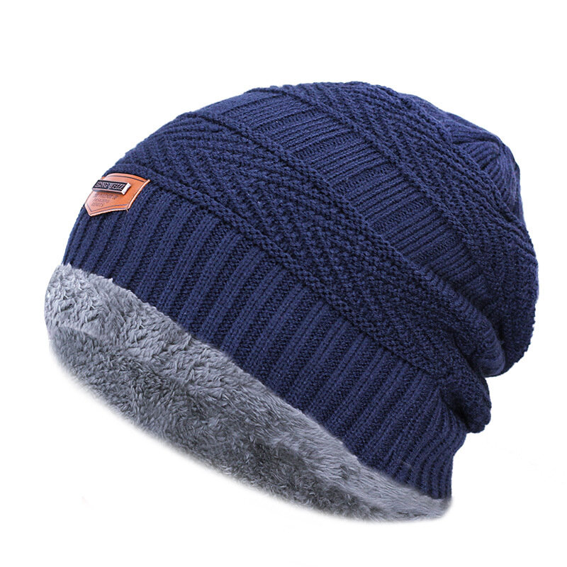 2023 겨울 따뜻한 두꺼운 니트 양모 모자, 플러시 코튼 모자, 남성 니트 모자, 여성 두꺼운 양모 넥 스카프 모자