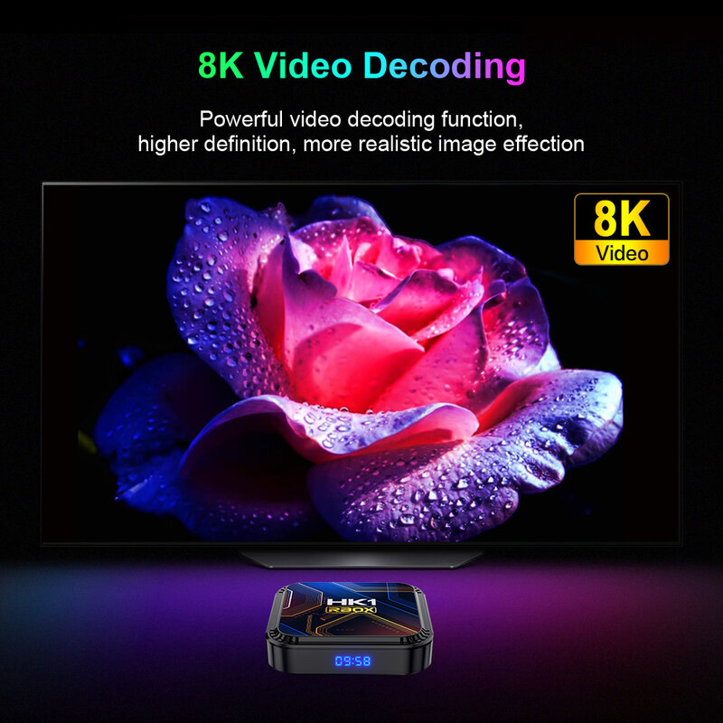 แอนดรอยด์13ชุดท็อปบ็อกซ์ RK3528 Quad Core Cortex Wifi5 A53 WIFI คู่รองรับ BT5.0วิดีโอ8K + 4K 3D เสียงกล่องสมาร์ททีวีกล่องทีวี