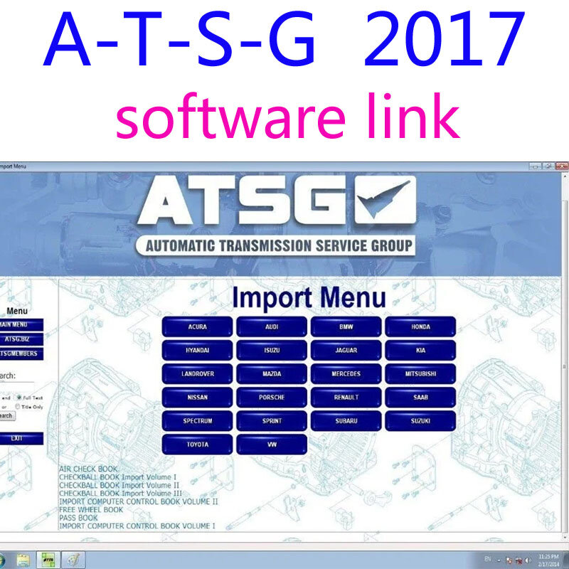 Venda quente! 2024 ATSG-Grupo de Manutenção de Transmissão Automática, Software de Reparação, 2017