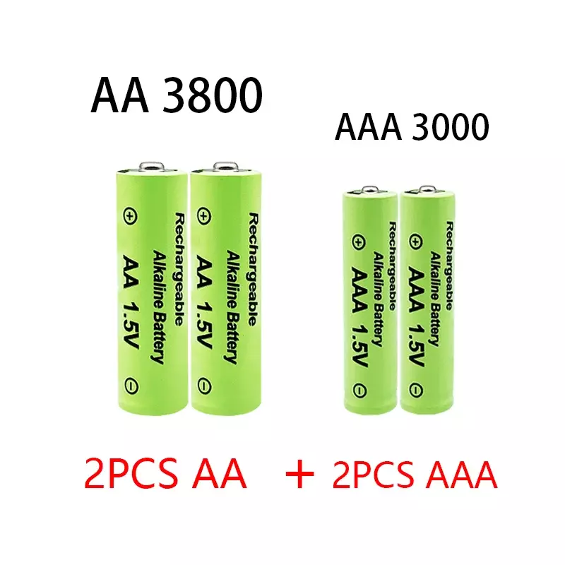 Pilas AA y AAA recargables para aparatos electrónicos, baterías recargables NI MH de tipo AA con capacidad de 3000mAh y AAA con capacidad de 2100 mAh, ambas de 1.5V perfectas para linternas, juguetes electrónicos y reproductor Mp3