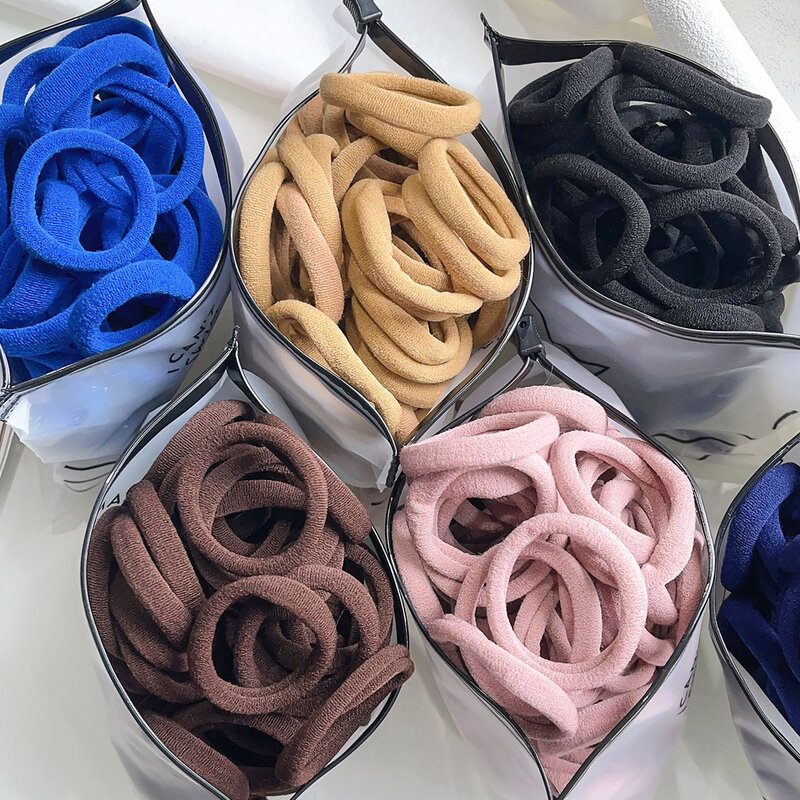 30/50PCS/Set Women Girls Basic Hair Bands Simple Solid Colors Elastic Headband Hair Ropes Ties Hair Accessories Ponytail Holder