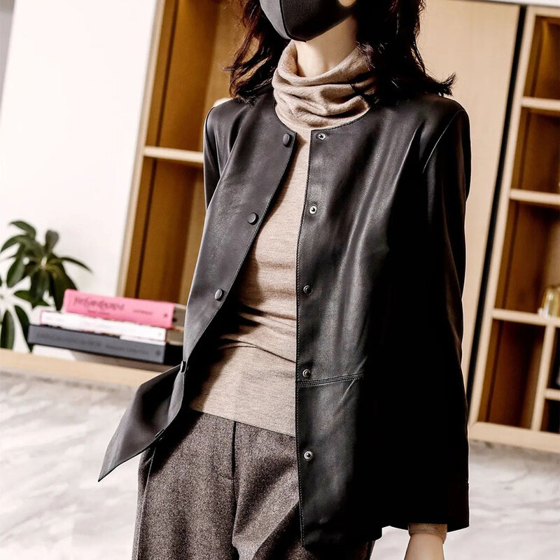 Качественная женская куртка из искусственной кожи цвета хаки, черная кожаная женская байкерская куртка, кожаное пальто, тонкая искусственная кожа