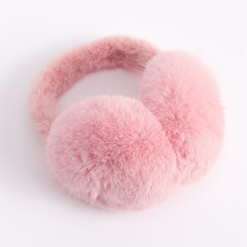 Anjj New Pink Hairy Earmuffs Fashion Cute Faux Rabbit Fur Ear Muffs Winter Warm Accessories Gift for Best Friends Sisters