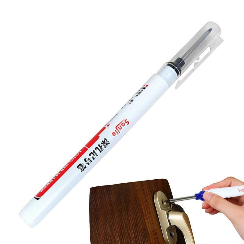 Długi nosek markery przemysłowe trwałe markery z klipsem akcesoria stolarskie do wiercenia elektrycznego szkło instalacyjne stolarskie