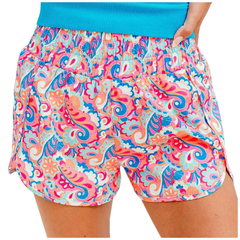 Sommer mode Bohemian Beach Shorts Frauen bequeme hohe Taille atmungsaktive kurze Hosen Damen lässig bedruckte Shorts Urlaub