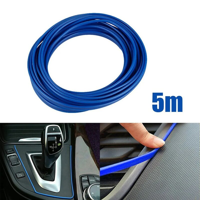 자동차 트럭 몰딩 트림 스트립, 범용 PVC 부품, 파란색 자동차 장식, 신제품, 1PC, 5m