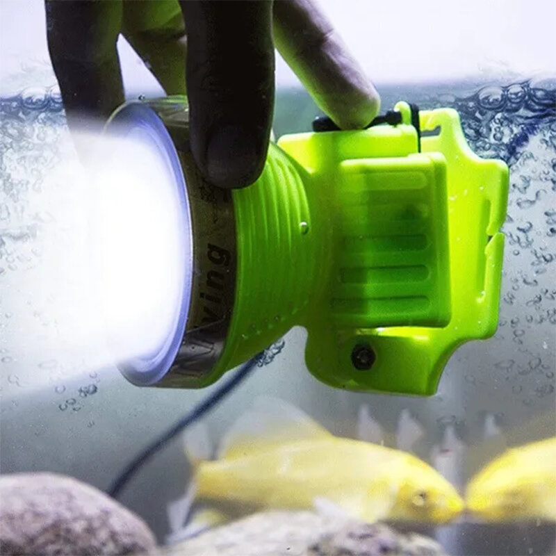 Налобный фонарь для дайвинга, светодиодный фонарик для подводного плавания, водонепроницаемый перезаряжаемый фонарь IPX7