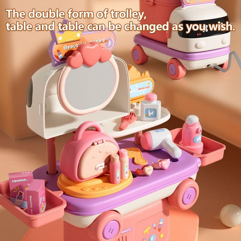 Car Kitchen Toy Car Shape Pretend Makeup Toy Creative Kids Kitchen Playset Pretend Doctor Kit Safe Little Girl Makeup Set