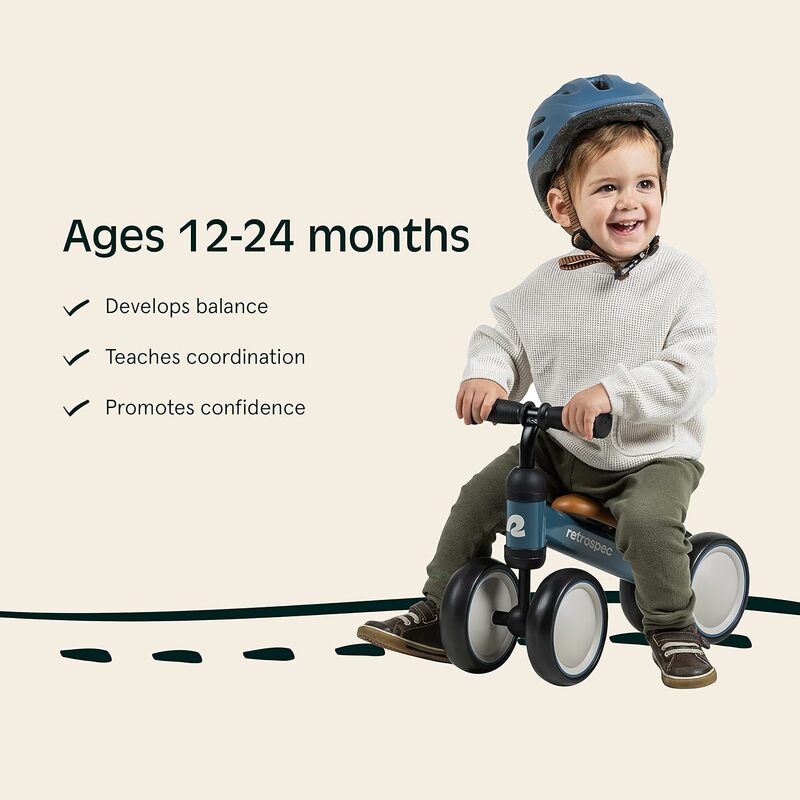 لعبة الكريكيت مشاية الطفل الدراجة التوازن مع 4 عجلات ، لعبة دراجة طفل 1 سنة ، الذين تتراوح أعمارهم بين 12-24 شهرا