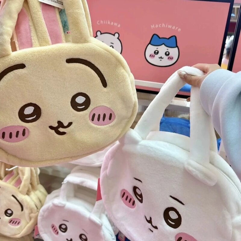 Kawaii Plush Bag ちいかわ ハチワレ Cartoon Animal Handbag Cute Storage Tote Bags Women Girls Birthday Gifts