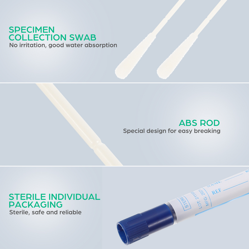50 Sets Sampling Swab Hospital Supply Disposable Swabs Portable Throat Oral Plastic