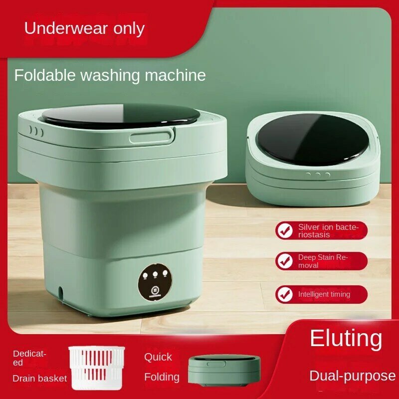 Máquina de lavar roupa dobrável para bebês, portátil, 8L