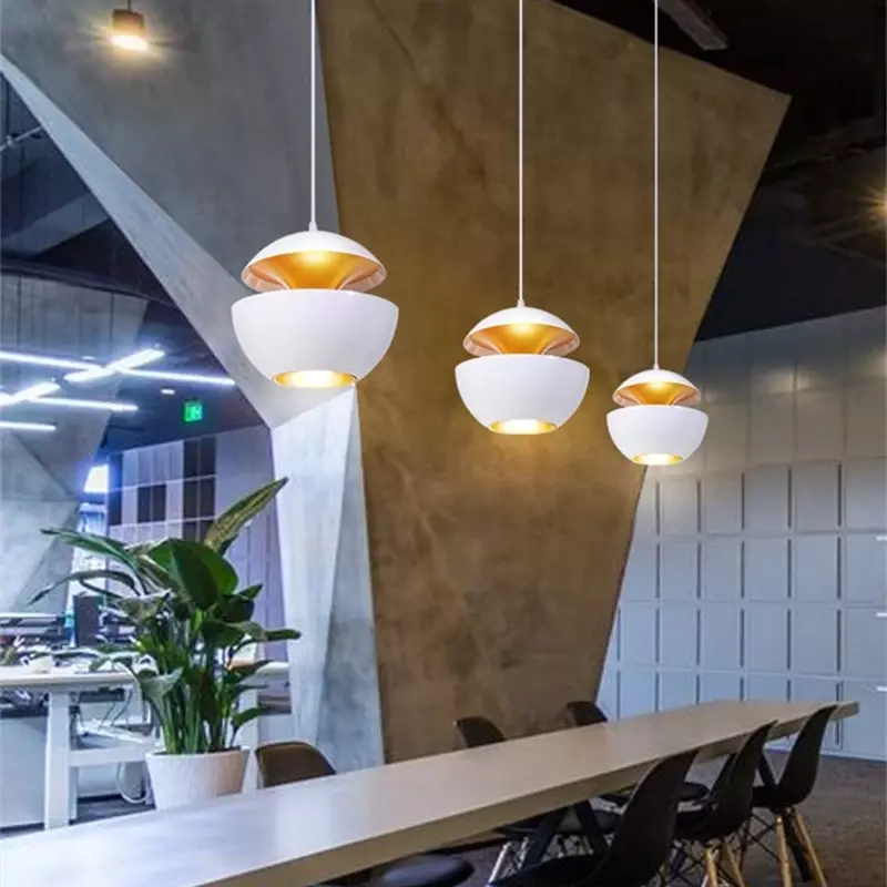 Lampu gantung Apple Nordik, dekorasi pencahayaan LED kepala tunggal seni Eropa sederhana kafe kamar tidur ruang tamu restoran