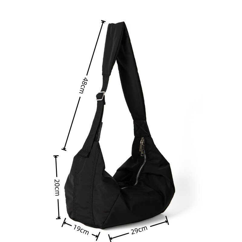 Summer New Women's Bag Large Capacity Casual Nylon Crossbody Bag Dumpling Bag High Grade Solid Color Shoulder Bag