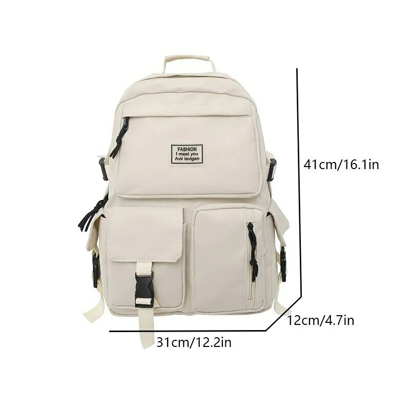 Универсальный нейлоновый рюкзак для отдыха с несколькими карманами для мужчин и женщин, вместительный простой рюкзак с пряжкой для компьютера