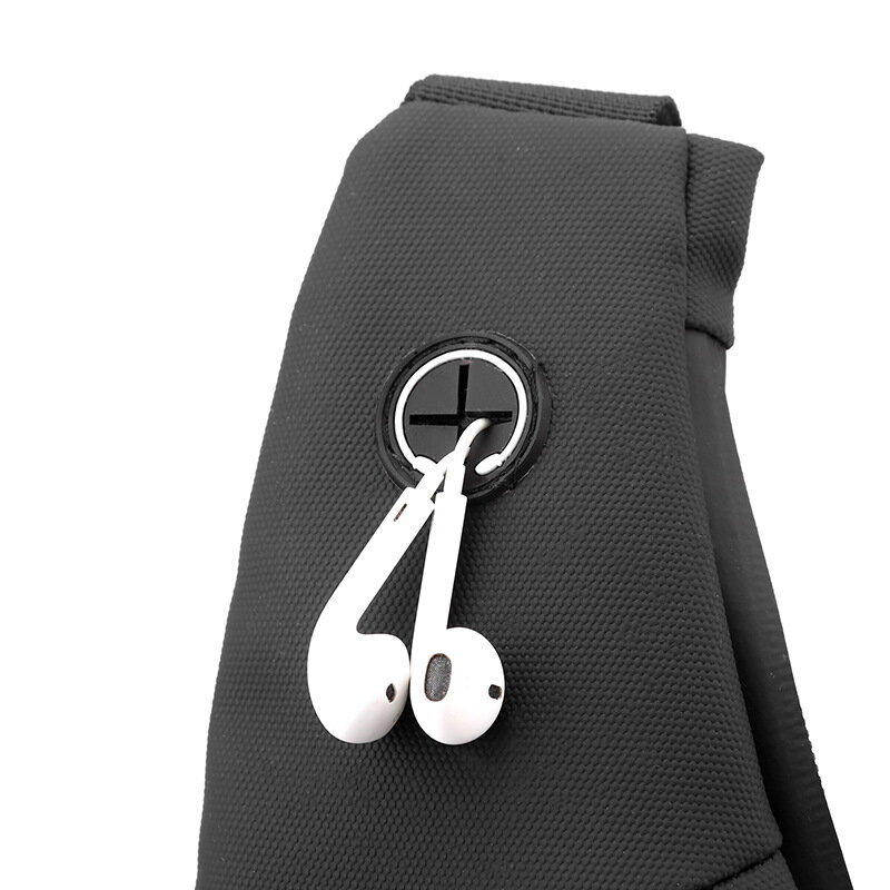 Borsa a tracolla da uomo impermeabile USB Oxford Crossbody Bag Sling multifunzione Short Travel Messenger Chest Pack per uomo