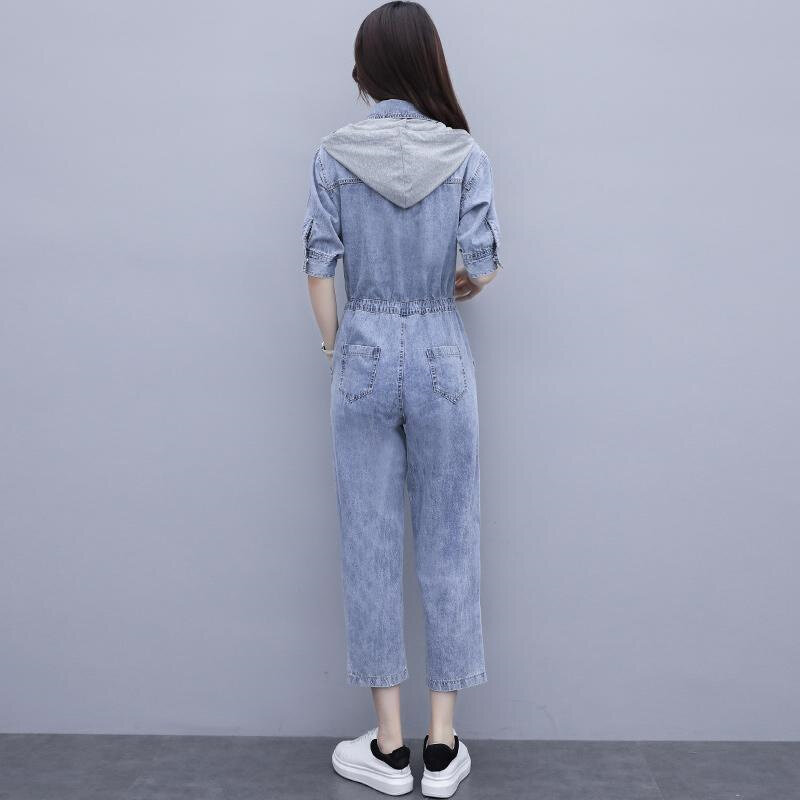 2023 Frühling Herbst schlanke Jeans Overall weibliche Sommer kleine Person Overall Frauen neue koreanische lässige einteilige Sets mit hoher Taille