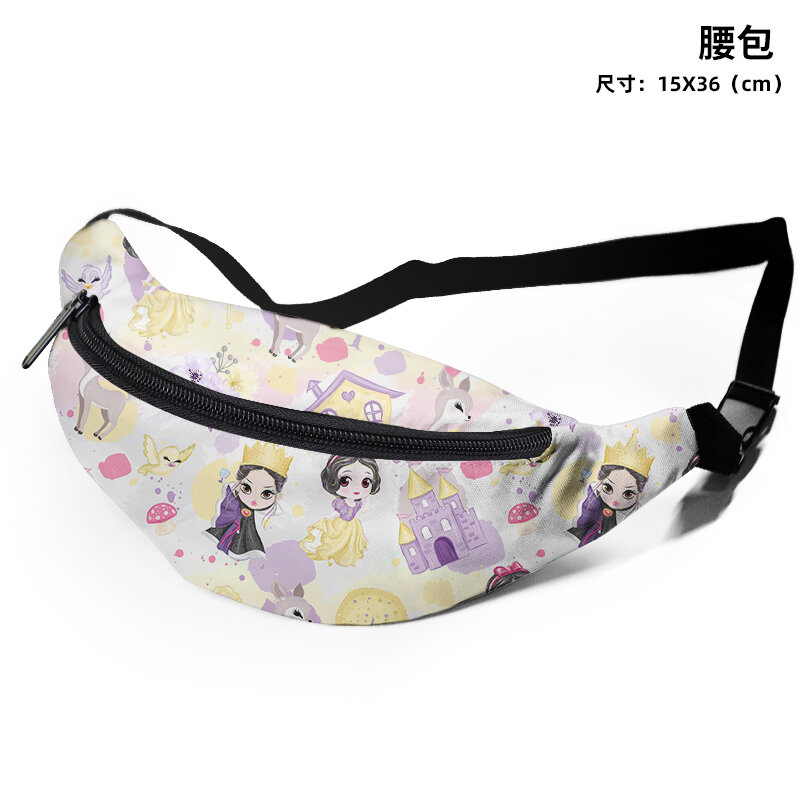 Disney Princess Beauty and the Beast Anime Chest Bags Cartoon Customized Shoulder Waist Bag Casual Tote Storage Unisex Gift