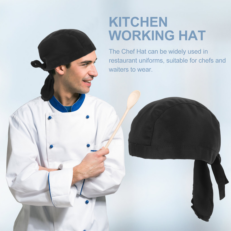 Topi bajak laut koki pria bandana untuk pria dapur memasak katun seragam restoran topi