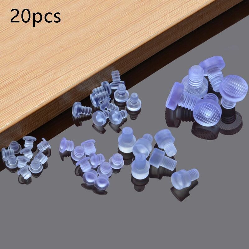 20pcs Transparent Rubber Screws Hole Plugs Anti collision Embedded Cabinet Door Bumpers Anti-slip Foot Pad Furniture Fasteners