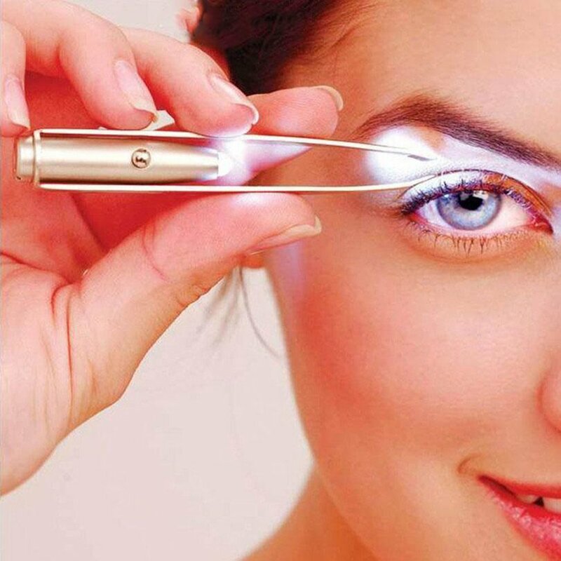 Neue tragbare Pinzette mit LED-Licht Haaren tfernung Augenbrauen Schönheit Make-up-Tool mit LED-Licht für Frauen
