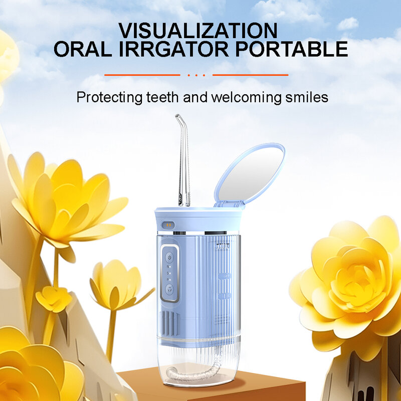방수 치아 치과 워터 제트 세정기, 구강 관개 조절 물 치실, 휴대용 치과 물, 6 단 속도, 180ML IPX7