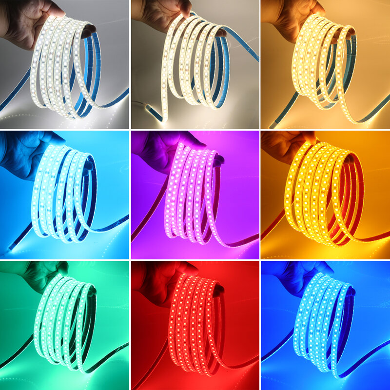 Impermeável LED Strip Lights, Decoração Subaquática, Luces flexíveis, Quente Natural Branco, Vermelho, Verde, Fita Azul, IP68, 24V, 2835, 120Leds por m