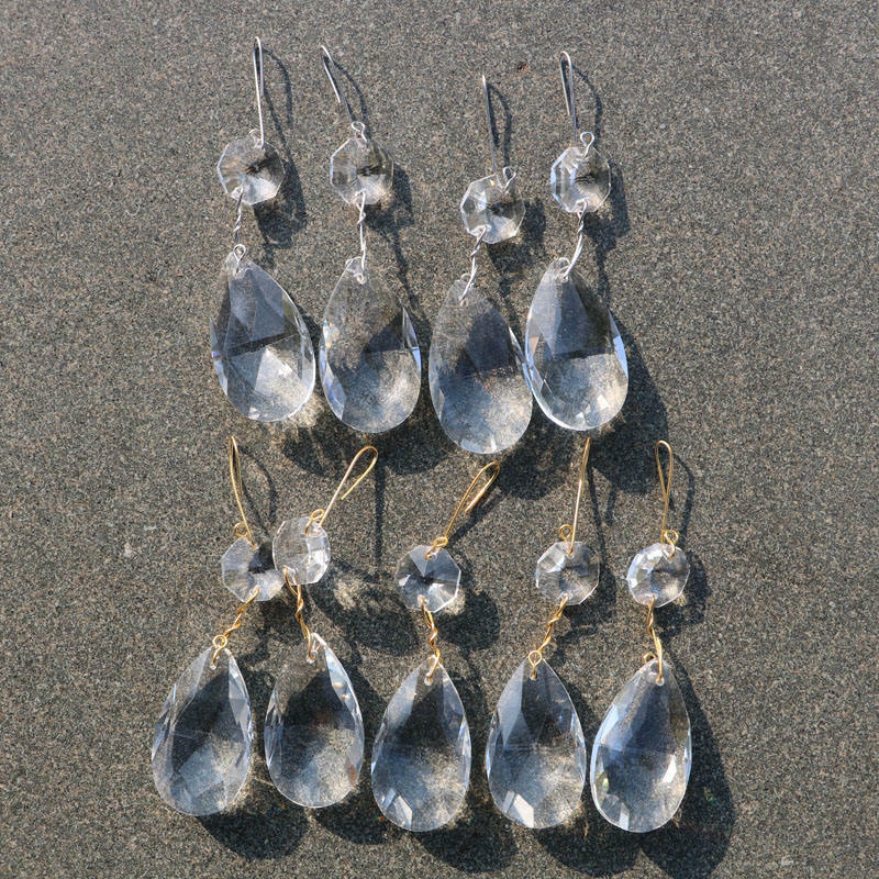 Pièces de lustre en cristal, 20 pièces, prisme, clair, goutte d'eau, pendentifs, perles, cristaux suspendus pour lustre