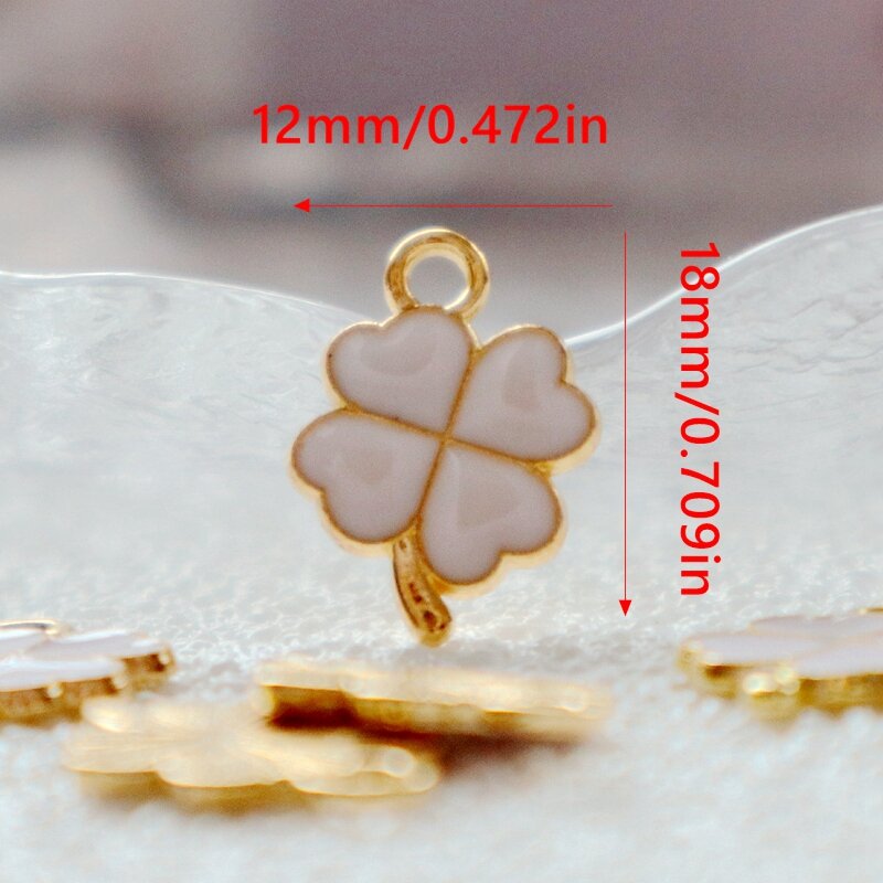 10pcs Multi Color Clover Alloy Enamel Pendant Fashionable Charms Dangle DIY Necklace Bracelet Earring Jewelry Accessory Assembly