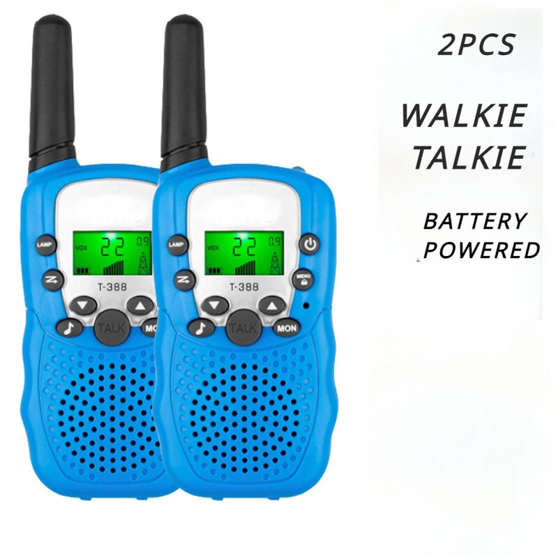 Walkie-talkies con batería, Radio inalámbrica bidireccional con linterna LED para acampar al aire libre, senderismo y jardín, 2 uds.