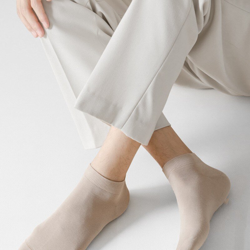 Alta qualidade algodão homens meias curtas negócio conforto respirável tornozelo meias meias masculino casual baixo corte meia cor sólida atacado