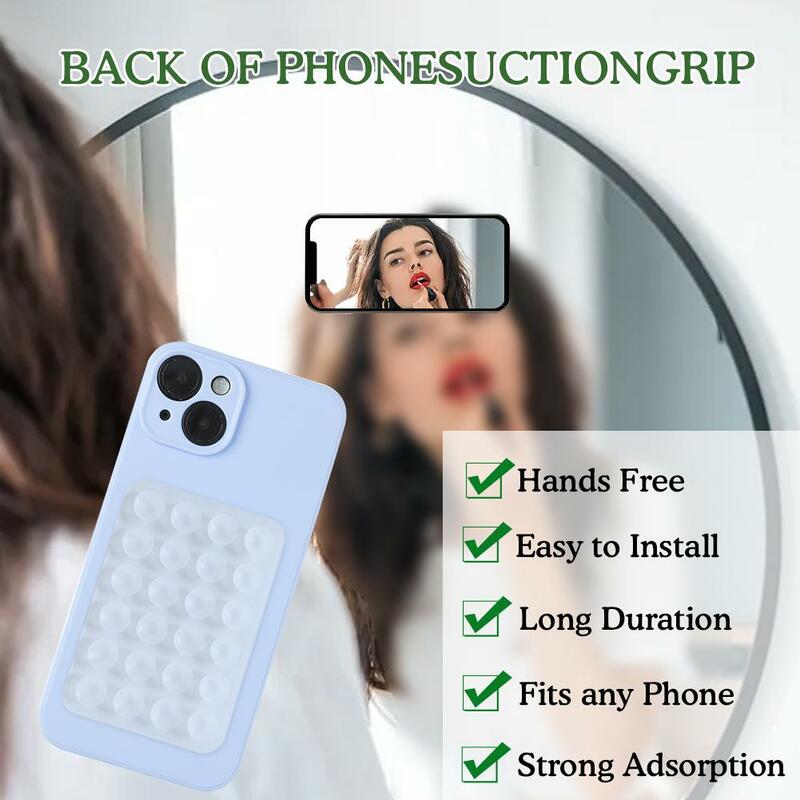 2Pcs Backed Silicone Suction Pad For Mobile Phone Fixture Suction Cup Backed Adhesive Silicone Rubber Sucker Pad For Fixed Pad