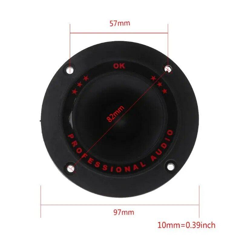 97mm Diameter PA/DJ Tweeters Black Speaker High-quality ABS Material