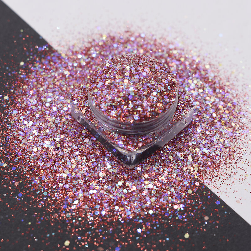10 g/borsa 2023 all'ingrosso nuovo Glitter ad alta brillantezza cosmetico grosso Glitter misto per accessori per unghie natale