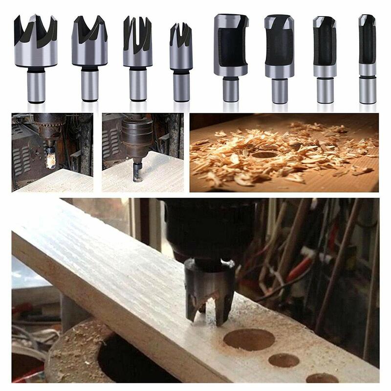 Herramienta de perforación de chaflán para carpintería, brocas de avellanado, cortador de enchufe de madera y automático, 4-23 paquetes