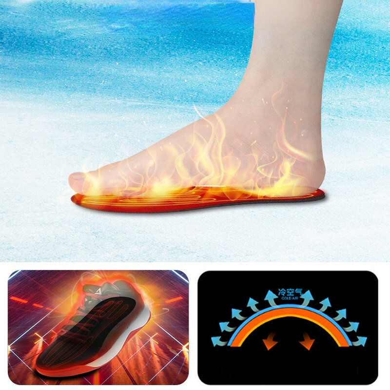 Sol dalam pemanas isi ulang USB ukuran 35-46 DIY bantalan sepatu pemanas listrik yang dapat disesuaikan untuk penghangat kaki musim dingin ski luar ruangan
