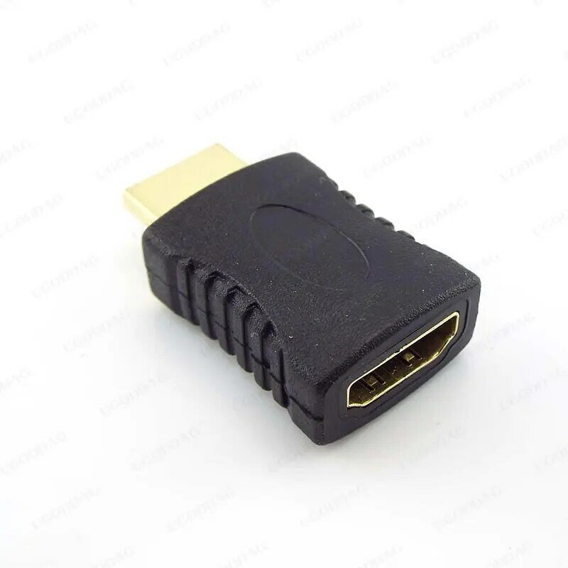 HDMI compatível macho para conector HDTV fêmea compatível com HDMI, adaptador completo banhado a ouro, conversor para HDTV, 1pc