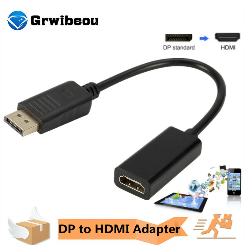 1080P DP-HDMI 호환 케이블 어댑터 수-암-HP/DELL 노트북 PC 디스플레이 포트-HDMI-호환 코드 변환기