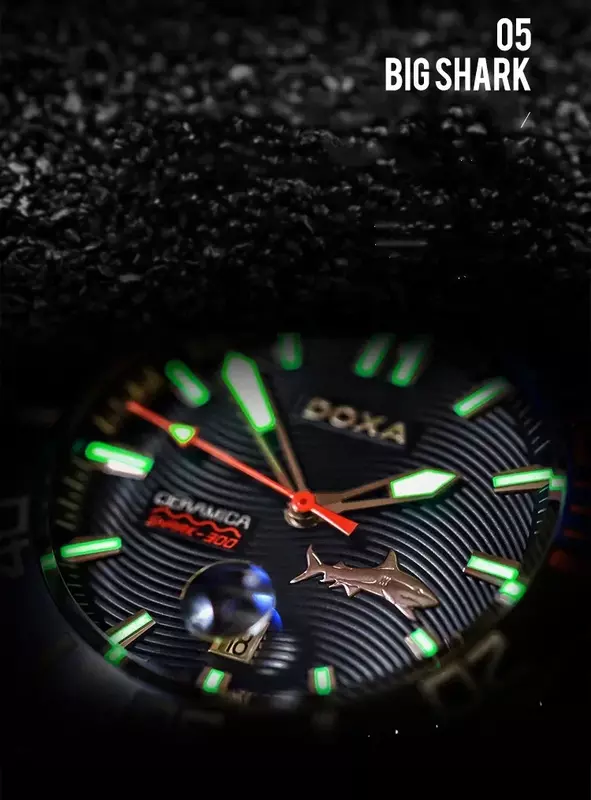 Doxa-男性用ステンレス鋼クォーツ時計、防水、発光、水ゴースト、スポーツ、ダイビング、高級、クリスマスギフト