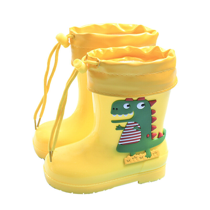 Stivali da pioggia per bambini tagliati Cartoon Dinosaur Water Shoes scarpe da pioggia per bambini antiscivolo 1-2 anni bambini scarpe antiscivolo per bambini