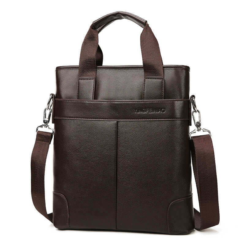 Vintage الرجال بولي Leather حقيبة جلدية الأعمال العمودي حقيبة يد فاخرة الذكور الكتف رسول حقيبة ملف مكتب حقيبة