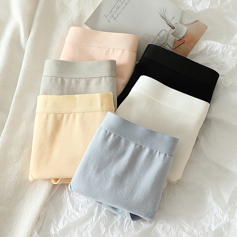 Summer thin cotton comfortable antibacterial breathable cotton crotch waist abdomen Japanese girl solid color ladies briefs.