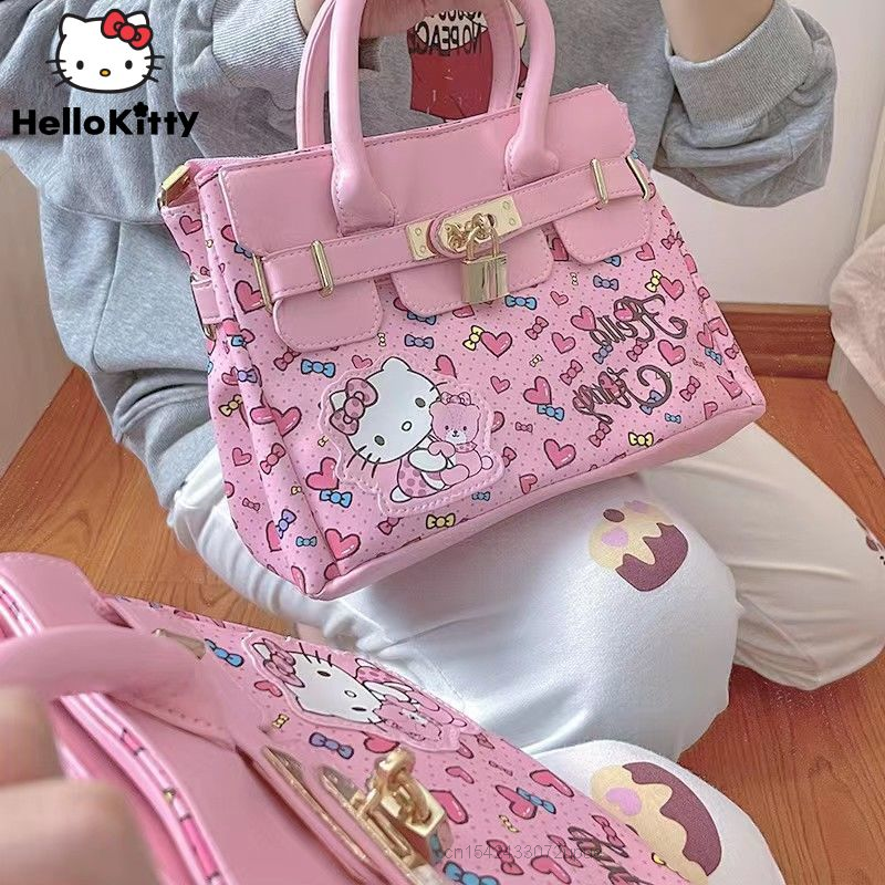 Sanrio Hello Kitty New Bags Luxury Designer Handbags Women Tote Female Shoulder Messenger Bag Y2k Cartoon Handbag High Quality