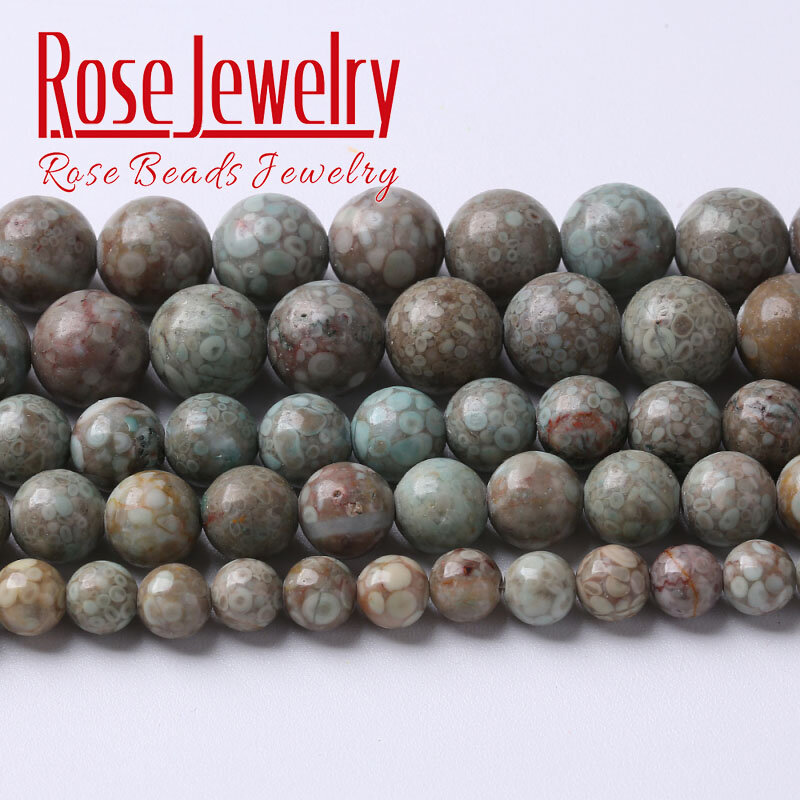 Natural Blue Flower Jasper Stone Beads For Jewelry Making Round Loose Beads DIY Bracelet Necklace Handmade 6 8 10 12mm 15"strand