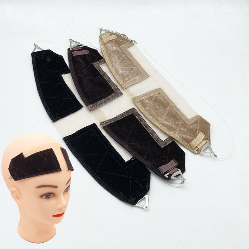 Diadema de agarre para peluca, diadema de terciopelo, banda para el cabello para la cabeza con línea de pesca Invisible y ajustable, accesorios para peluca