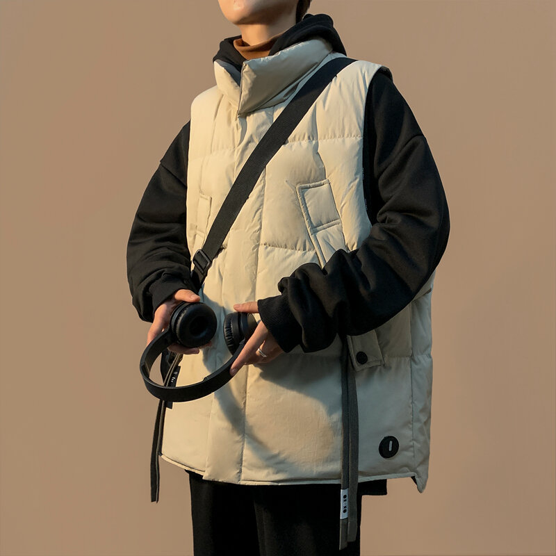 Colete extragrande masculino, jaqueta acolchoada estilo americano, casaco de inverno, espessado, Novo, 2023