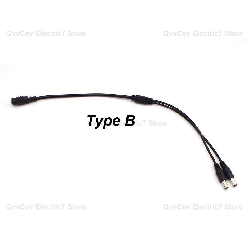 1 weibliches bis 2 männliches Splitter-Stecker kabel 2.1*5,5mm Gleichstrom-Splitter-Stecker kabel 12V für die Überwachung von CCTV-Kameras a7