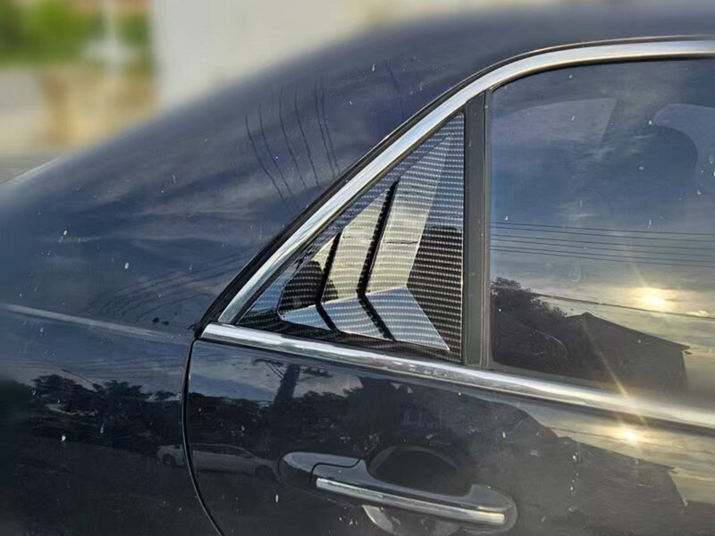 Autocollant de garniture de couvercle d'obturateur latéral de fenêtre de persienne arrière de voiture, style de fibre de carbone ABS, pelle d'aération, Honda Accord 7e berline, 2003-2007