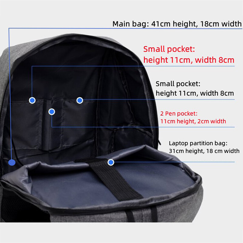 Reflexivo 15.6 Polegada portátil mochila usb à prova dusb água notebook negócios viagem sacos de escola saco para o sexo masculino feminino