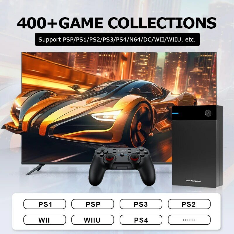 Hyperspin Attraction Gaming Retro Game Console, HDD portátil para PC e Laptop, 40000 Jogos para PS4, PS3, PS2, WII, WIIU, Novo